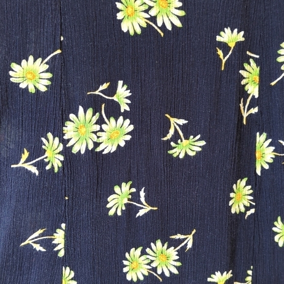 Robbie Bee 90's Vintage Classic Floral Sleeveless Scoop Neck Midi Dress Navy 10 - Picture 6 of 12